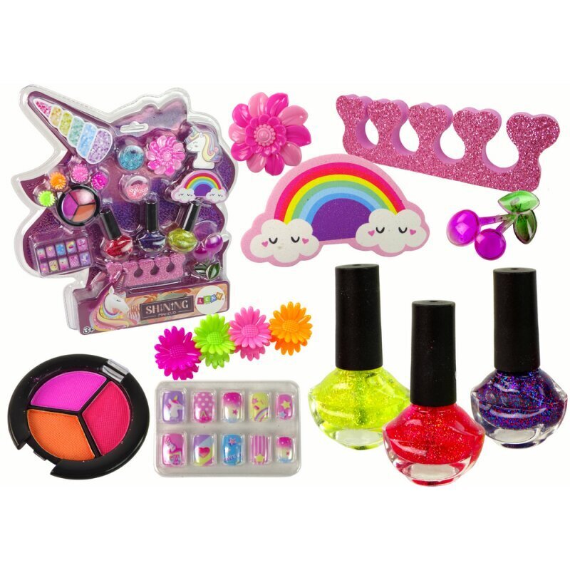 Laste ilukomplekt LeanToys Unicorn Nail Art Makeup Set, 1 tk hind ja info | Laste ja ema kosmeetika | kaup24.ee