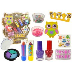 Laste ilukomplekt LeanToys Owl Nail Art Makeup Set, 1 tk hind ja info | Laste ja ema kosmeetika | kaup24.ee