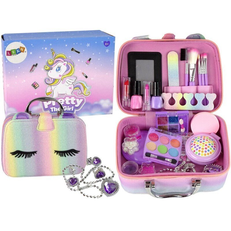 Laste ilukomplekt LeanToys Beauty Set in Glitter Suitcase, 1 tk цена и информация | Laste ja ema kosmeetika | kaup24.ee