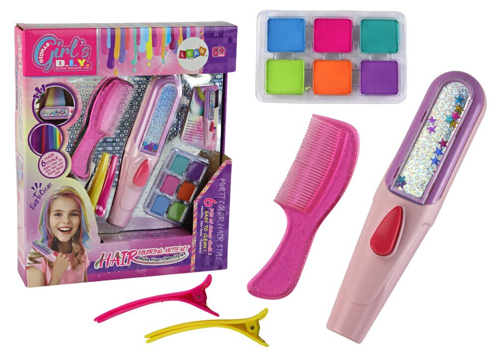 Laste ilukomplekt LeanToys Hair Painting Set Beauty Set Accessories, 1 tk hind ja info | Laste ja ema kosmeetika | kaup24.ee