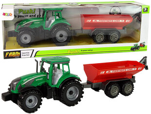 Зеленый трактор с красным фрикционным приводом прицепа цена и информация | Игрушки для мальчиков | kaup24.ee