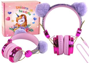 Wired headphones in shades of pink, adjustable ears, microphone hind ja info | Kõrvaklapid | kaup24.ee