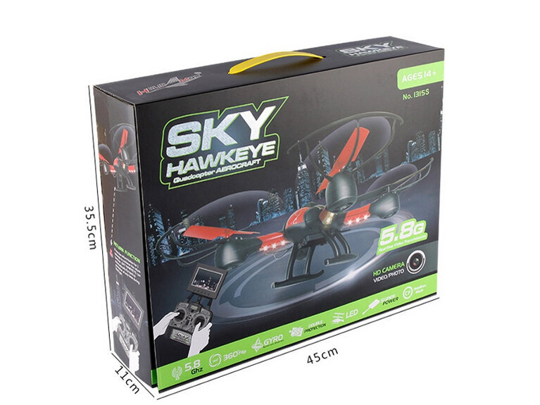 Quadrocopter Sky Hawkeye FVP 2.4GHz LCD monitor Drone hind ja info | Droonid | kaup24.ee