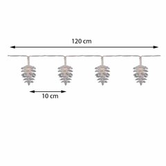 Käbiküünla garland 10 led valge цена и информация | Гирлянды | kaup24.ee