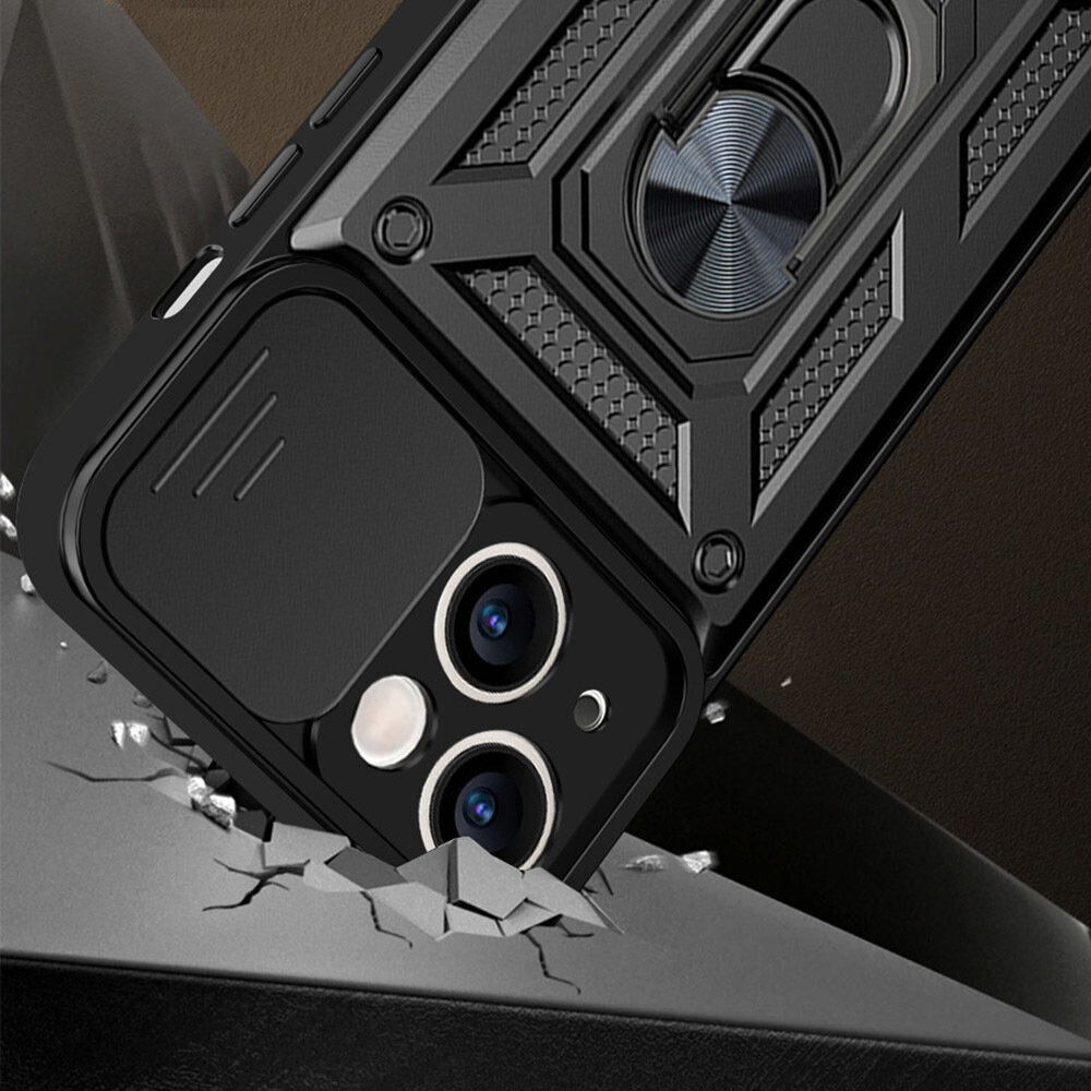 Slide Camera Armor Case iPhone 14 Black цена и информация | Telefoni kaaned, ümbrised | kaup24.ee