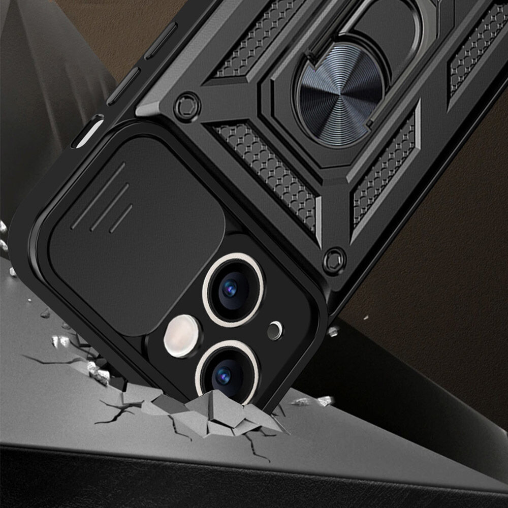 Slide Camera Armor Case Samsung Galaxy A52/A52S Black hind ja info | Telefoni kaaned, ümbrised | kaup24.ee