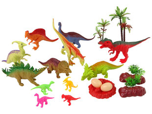 Dinosauruste komplekt koos tarvikutega, 21 osa hind ja info | Poiste mänguasjad | kaup24.ee
