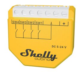 Контроллер цифрового ввода Wifi Shelly Qubino Wave i4 DC цена и информация | Системы безопасности, контроллеры | kaup24.ee