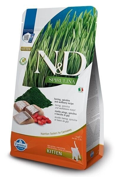 Farmina N&D Spirulina kuivtoit kassidele heeringa ja marjadega, 5 kg hind ja info | Kuivtoit kassidele | kaup24.ee