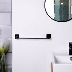 Seinale paigaldatav rätikukang must 42 cm hind ja info | Vannitoa sisustuselemendid ja aksessuaarid | kaup24.ee