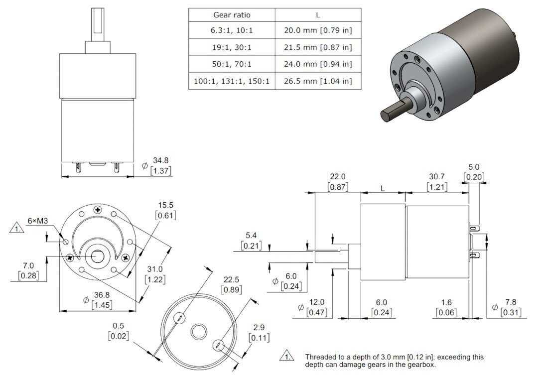 Mootor Pololu GB37-10 24V цена и информация | Nutiseadmed ja aksessuaarid | kaup24.ee