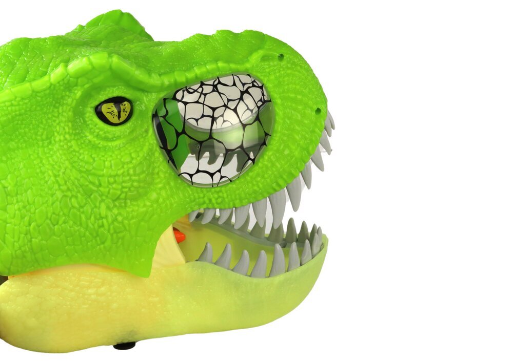 Green Dinosaur Mask Adjustable Headband Lights Sounds hind ja info | Karnevali kostüümid | kaup24.ee