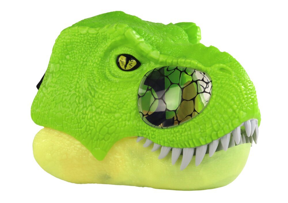 Green Dinosaur Mask Adjustable Headband Lights Sounds цена и информация | Karnevali kostüümid | kaup24.ee