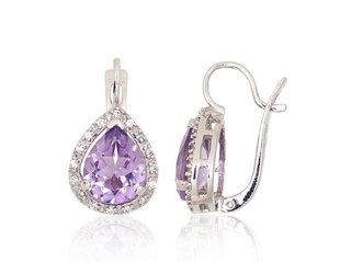 Naiste kõrvarõngad Diamond Sky „Amethyst Teardrop“ DS02A857 цена и информация | Серьги | kaup24.ee