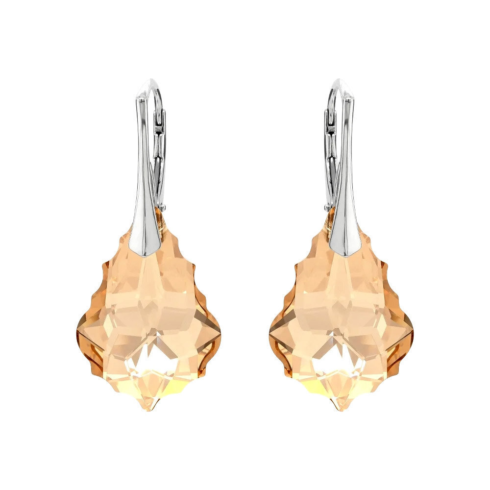 Naiste kõrvarõngad Diamond Sky „Baroque V (Golden Shadow)“ koos Swarovski kristallidega DS02A863 hind ja info | Kõrvarõngad | kaup24.ee