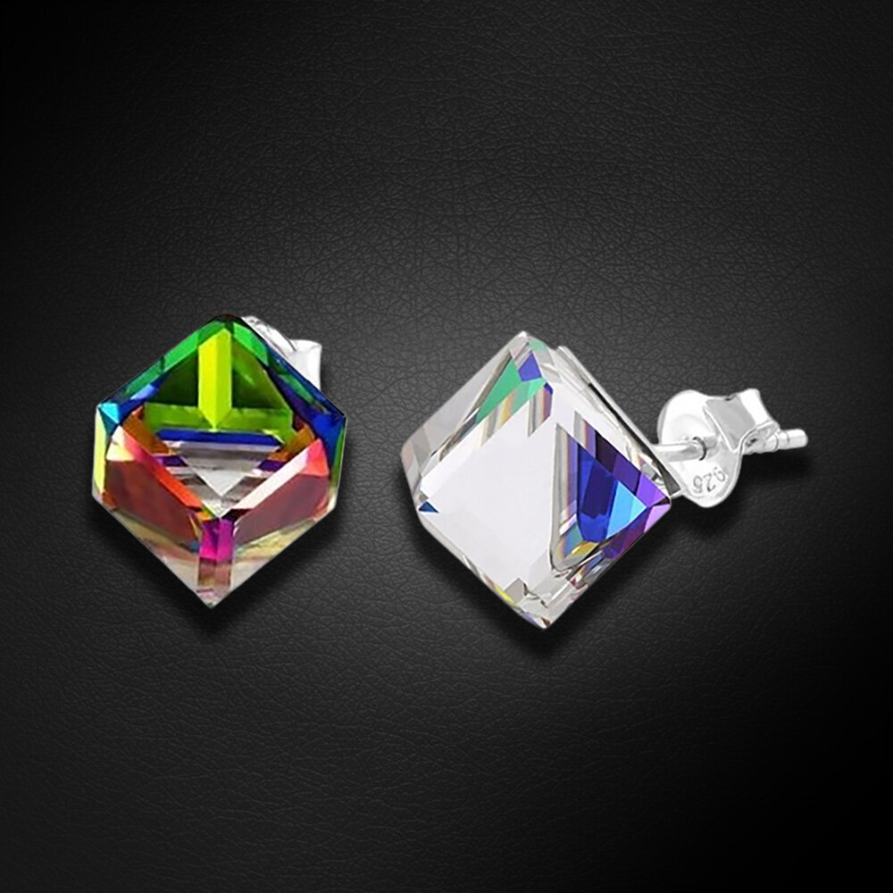 Naiste kõrvarõngad Diamond Sky „Rubicon II (Vitrail Medium)“ koos Swarovski kristallidega DS02A869 hind ja info | Kõrvarõngad | kaup24.ee