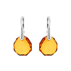 Серебряные серьги Ледяные Грани (Light Amber) с кристаллами Swarovski™ DS02A875 цена и информация | Серьги | kaup24.ee