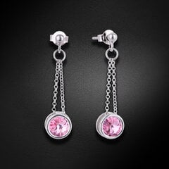 Naiste kõrvarõngad Diamond Sky „Bonbon (Light Rose)“ koos Swarovski kristallidega DS02A879 hind ja info | Kõrvarõngad | kaup24.ee