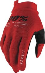 Перчатки велосипедные 100% iTrack, XL, красный цвет цена и информация | Велоперчатки | kaup24.ee