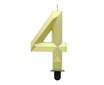 Küünal number 4 kuldset värvi, 7,6 cm hind ja info | Peokaunistused | kaup24.ee