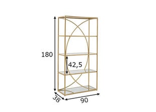 Полка Mauro Ferretti Glam, золотистый цена и информация | Полки | kaup24.ee