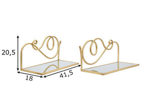 Комплект полок, 2 предм. Mauro Ferretti Glam, золотой цена и информация | Полки | kaup24.ee