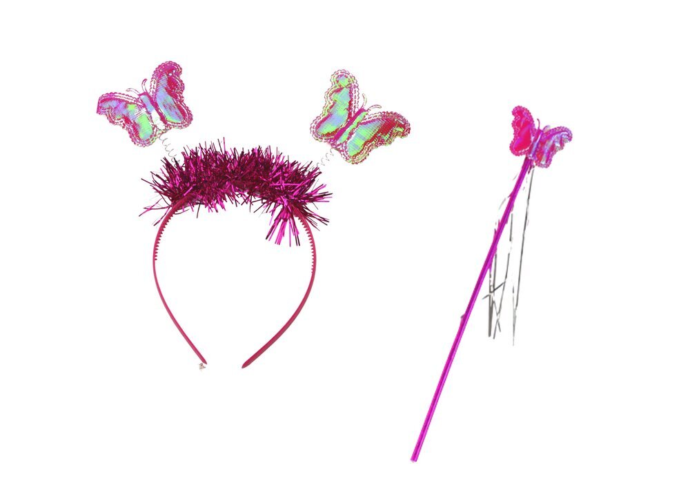 Fairy Costume Butterfly Disguise Outfit Pink Wings цена и информация | Karnevali kostüümid | kaup24.ee