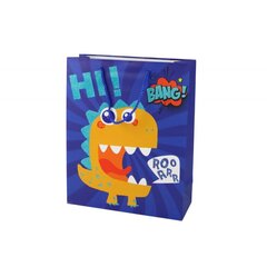 Blue Dinosaur Paper Gift Bag 41.5cm x 30cm x 12cm цена и информация | Подарочные упаковки | kaup24.ee