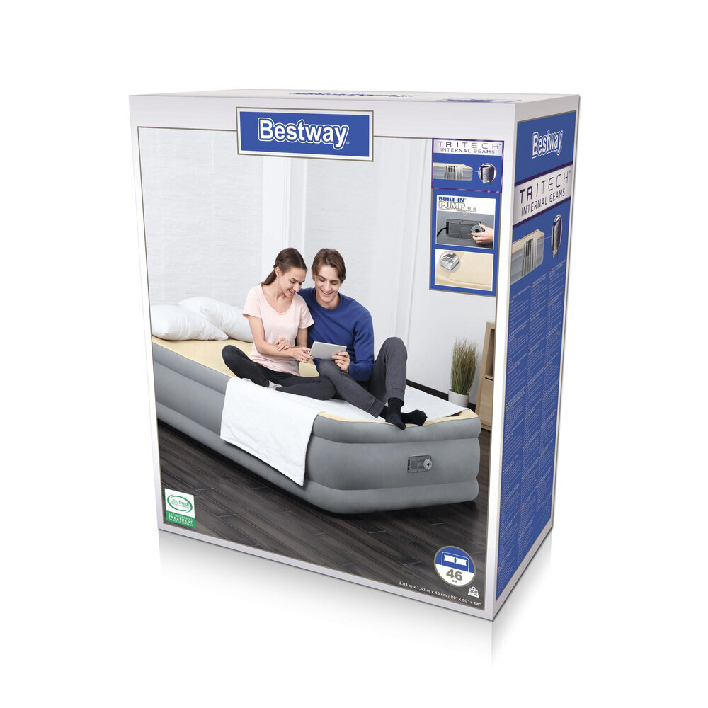 Täispuhutav madrats Bestway Tritech, 203 x 152 x 46 cm, integreeritud pumbaga hind ja info | Täispuhutavad madratsid ja mööbel | kaup24.ee