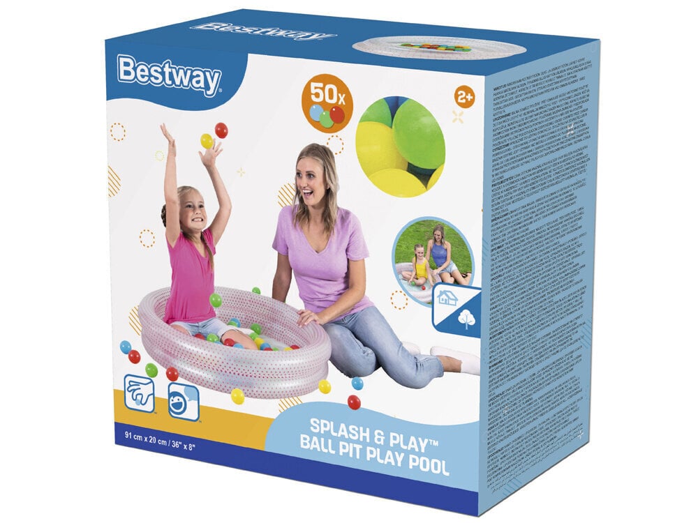 Täispuhutav bassein pallidega Bestway, roosa цена и информация | Imikute mänguasjad | kaup24.ee