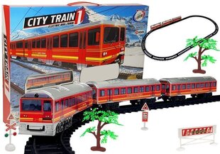 Набор поездов и треков, 111 см, 28 шт. цена и информация | Игрушки для мальчиков | kaup24.ee