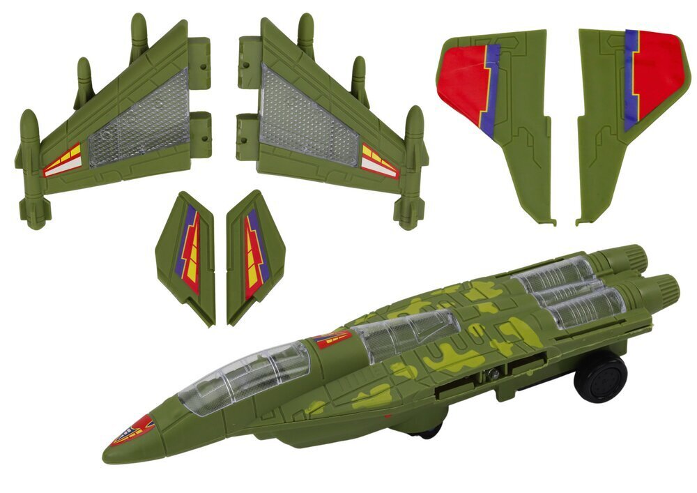 F35 sõjaline hävitaja lastele, roheline цена и информация | Poiste mänguasjad | kaup24.ee