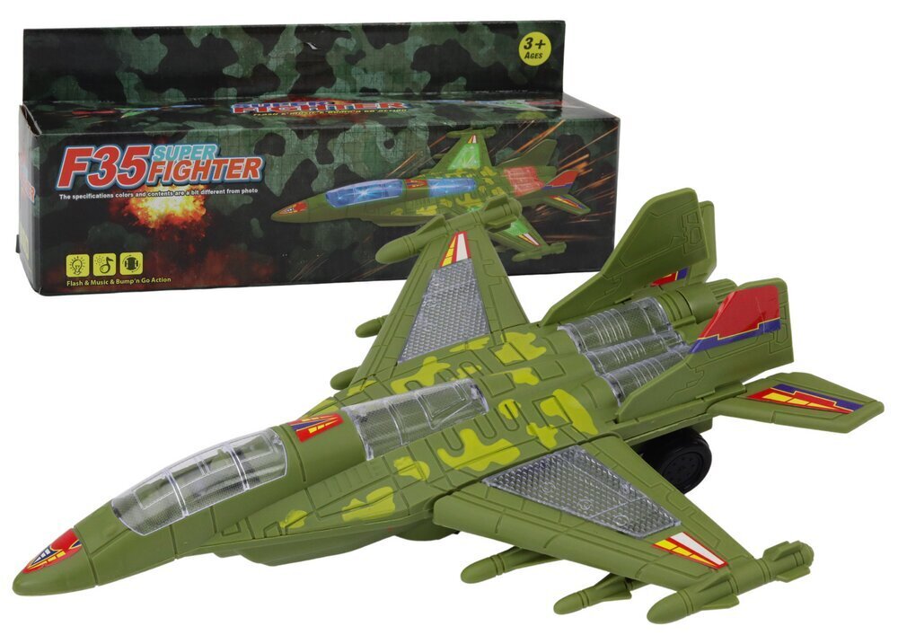 F35 sõjaline hävitaja lastele, roheline hind ja info | Poiste mänguasjad | kaup24.ee