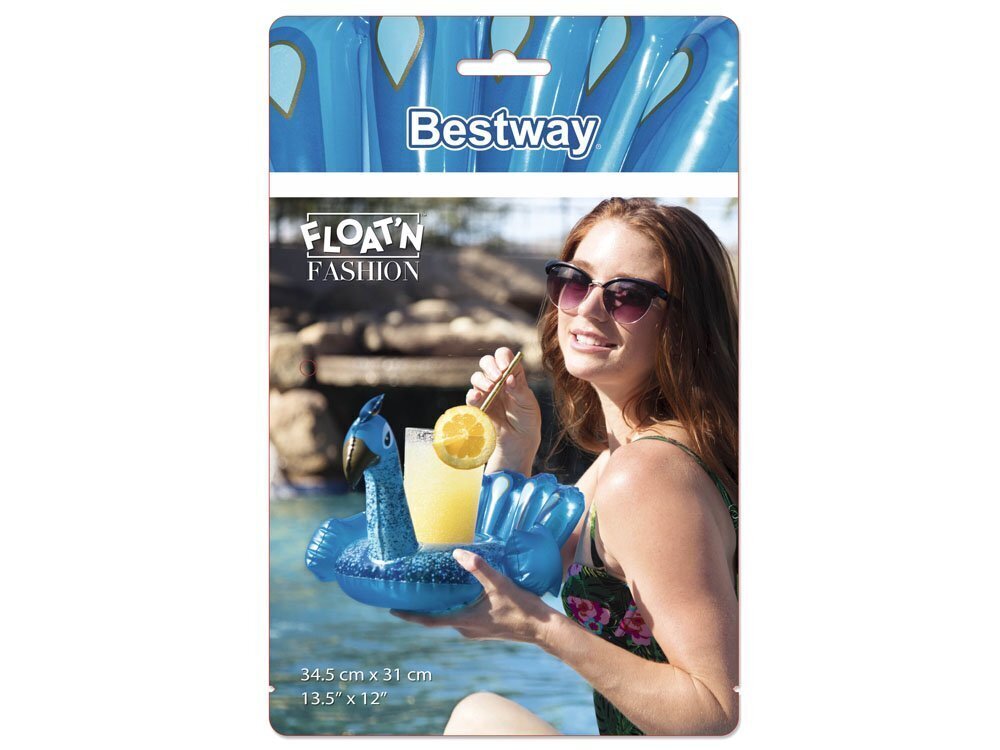 Bestway Float'n Fashion täispuhutav joogihoidja, 34,5 x 31 cm, paabulind hind ja info | Täispuhutavad veemänguasjad ja ujumistarbed | kaup24.ee