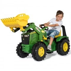 Трактор с педалями и ковшом Rolly Toys X-Track Premium, зеленый цена и информация | Развивающий мелкую моторику - кинетический песок KeyCraft NV215 (80 г) детям от 3+ лет, бежевый | kaup24.ee