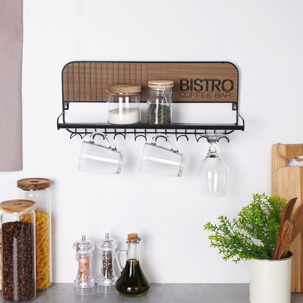 Köögi seinariiul Home Styling Collection Bistroo, pruun/must hind ja info | Köögimööbli tarvikud | kaup24.ee