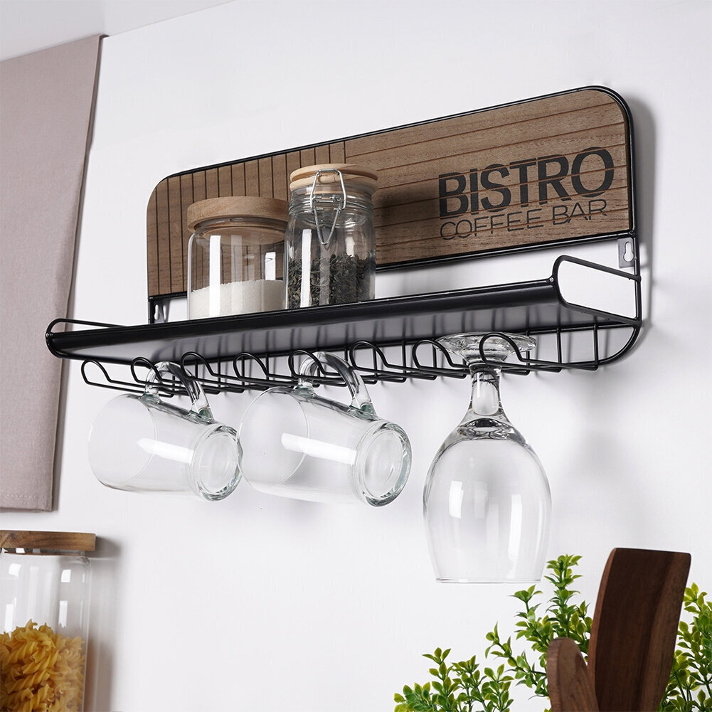 Köögi seinariiul Home Styling Collection Bistroo, pruun/must hind ja info | Köögimööbli tarvikud | kaup24.ee