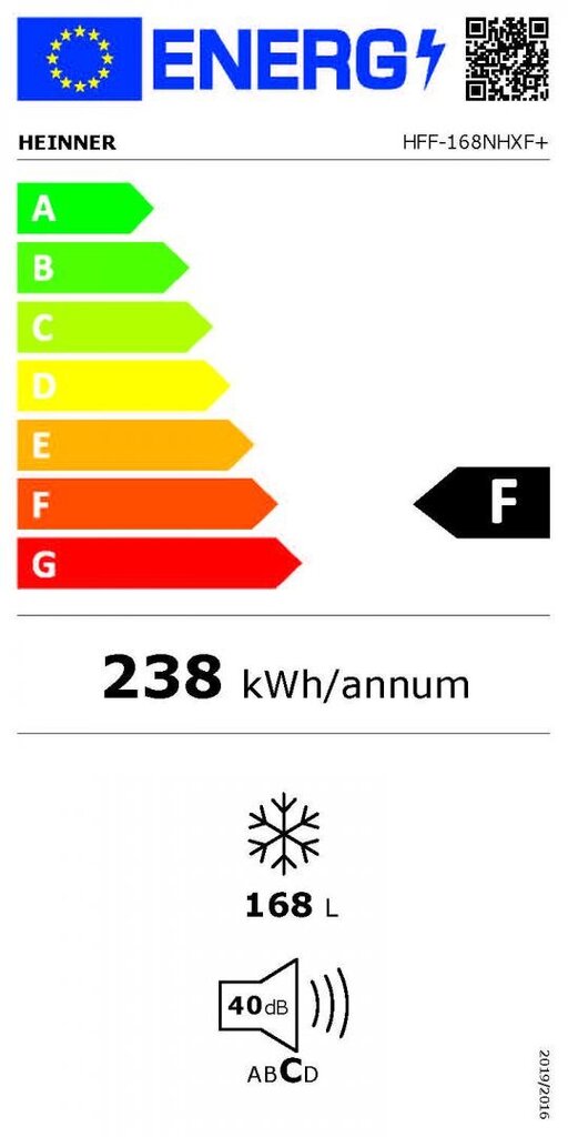 Heinner HFF-168NHXF+ hind ja info | Sügavkülmikud ja külmakirstud | kaup24.ee