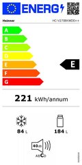 Heinner HC-V270BKWDE++ hind ja info | Külmkapid | kaup24.ee