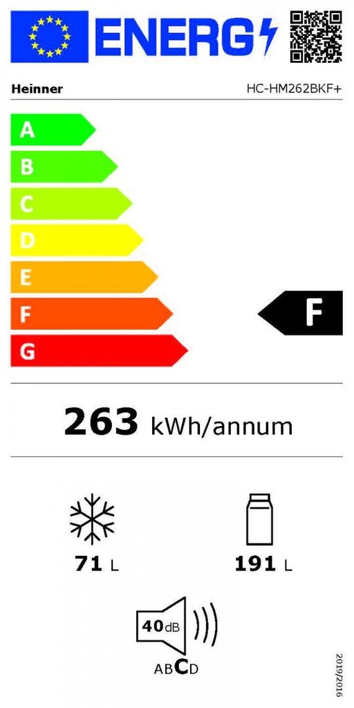 Heinner HC-HM262BKF+ цена и информация | Külmkapid | kaup24.ee