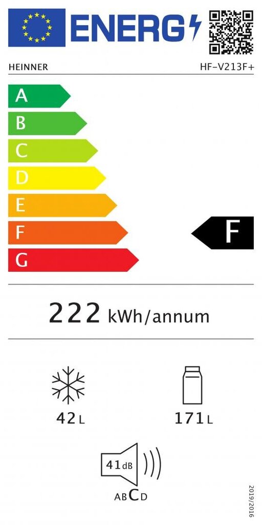 Heinner HF-V213F+ цена и информация | Külmkapid | kaup24.ee