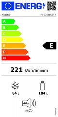 Heinner HC-V268BKE++ цена и информация | Холодильники | kaup24.ee