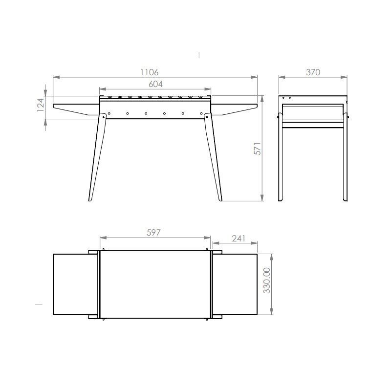 Kokkupandav grill SM Global Classic 600, 110,5x57x37 cm, must цена и информация | Šašlõkivannid | kaup24.ee