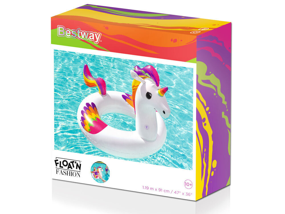 Täispuhutav ujumisrõngas Bestway Unicorn, 119 x 91 cm hind ja info | Täispuhutavad veemänguasjad ja ujumistarbed | kaup24.ee