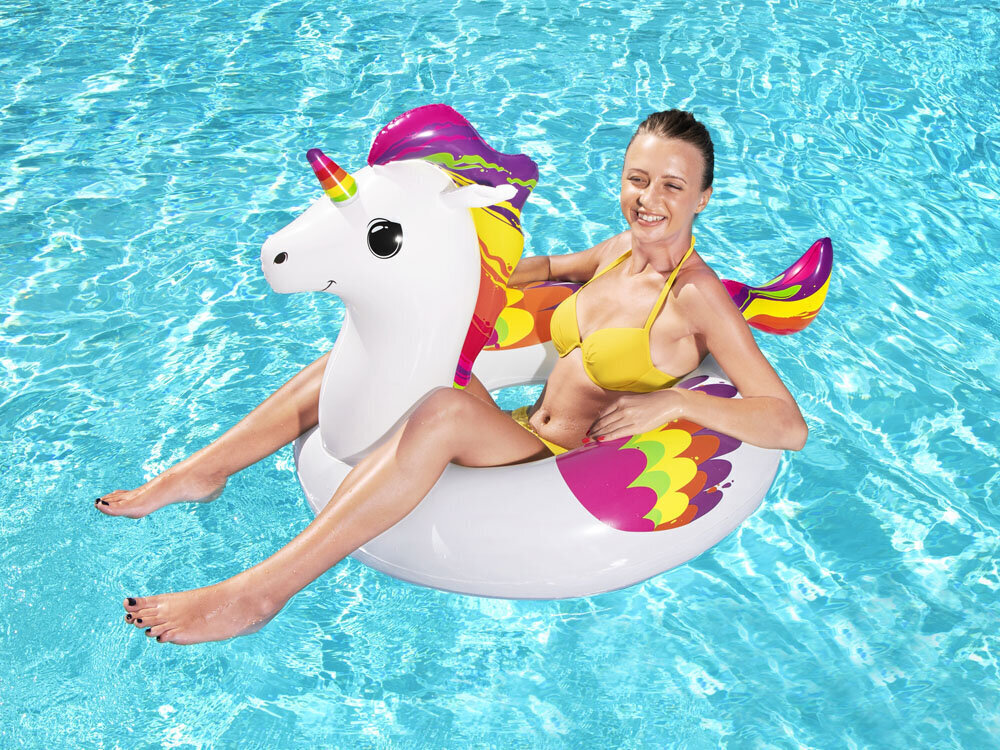 Täispuhutav ujumisrõngas Bestway Unicorn, 119 x 91 cm hind ja info | Täispuhutavad veemänguasjad ja ujumistarbed | kaup24.ee