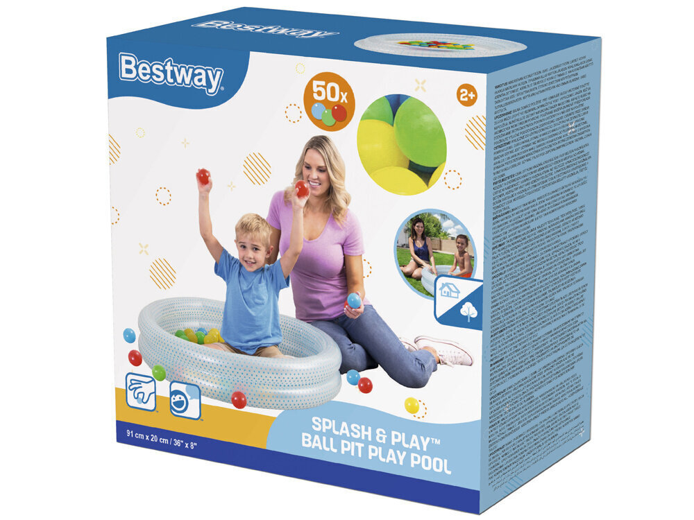 Täispuhutav bassein pallidega Bestway, sinine hind ja info | Imikute mänguasjad | kaup24.ee