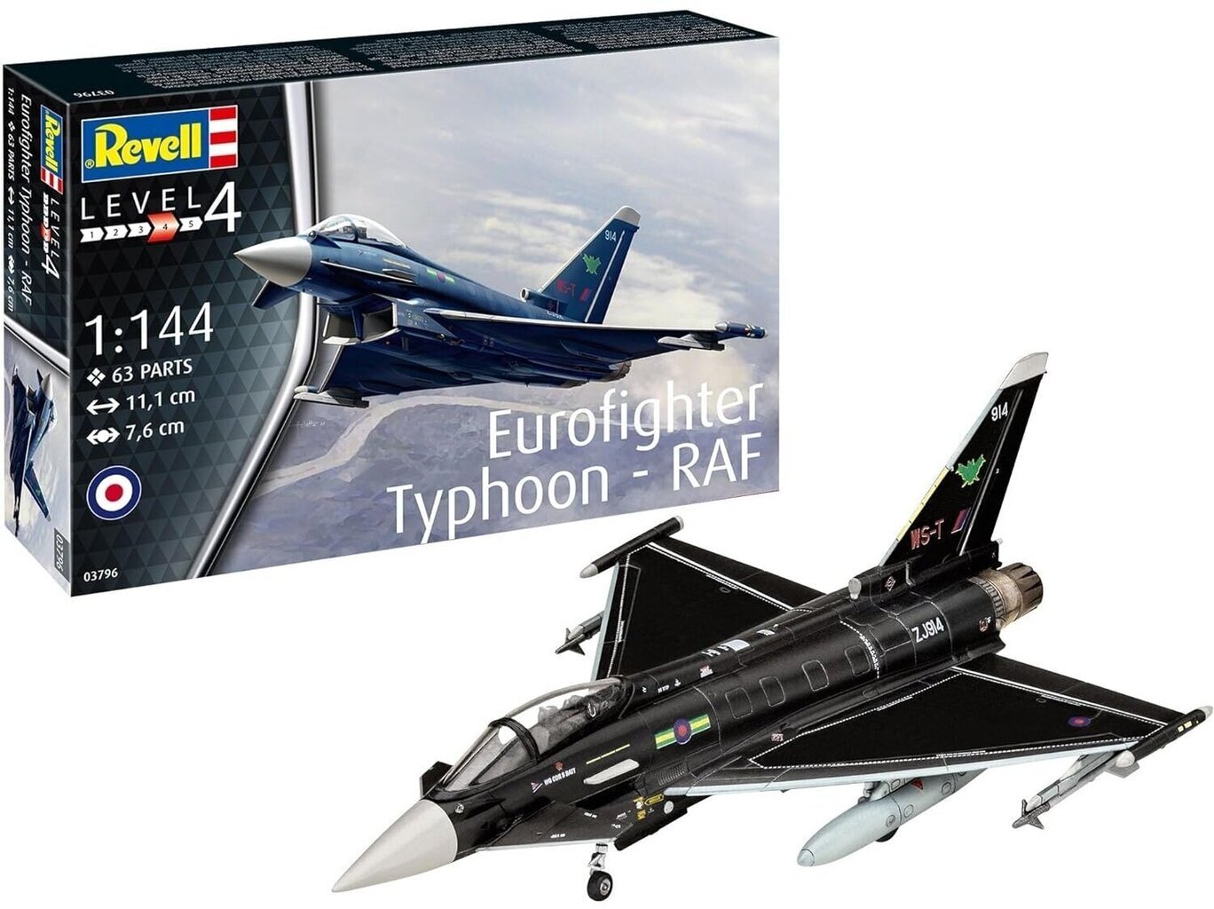 Revell - Eurofighter Typhoon RAF, 1/144, 03796 цена и информация | Klotsid ja konstruktorid | kaup24.ee