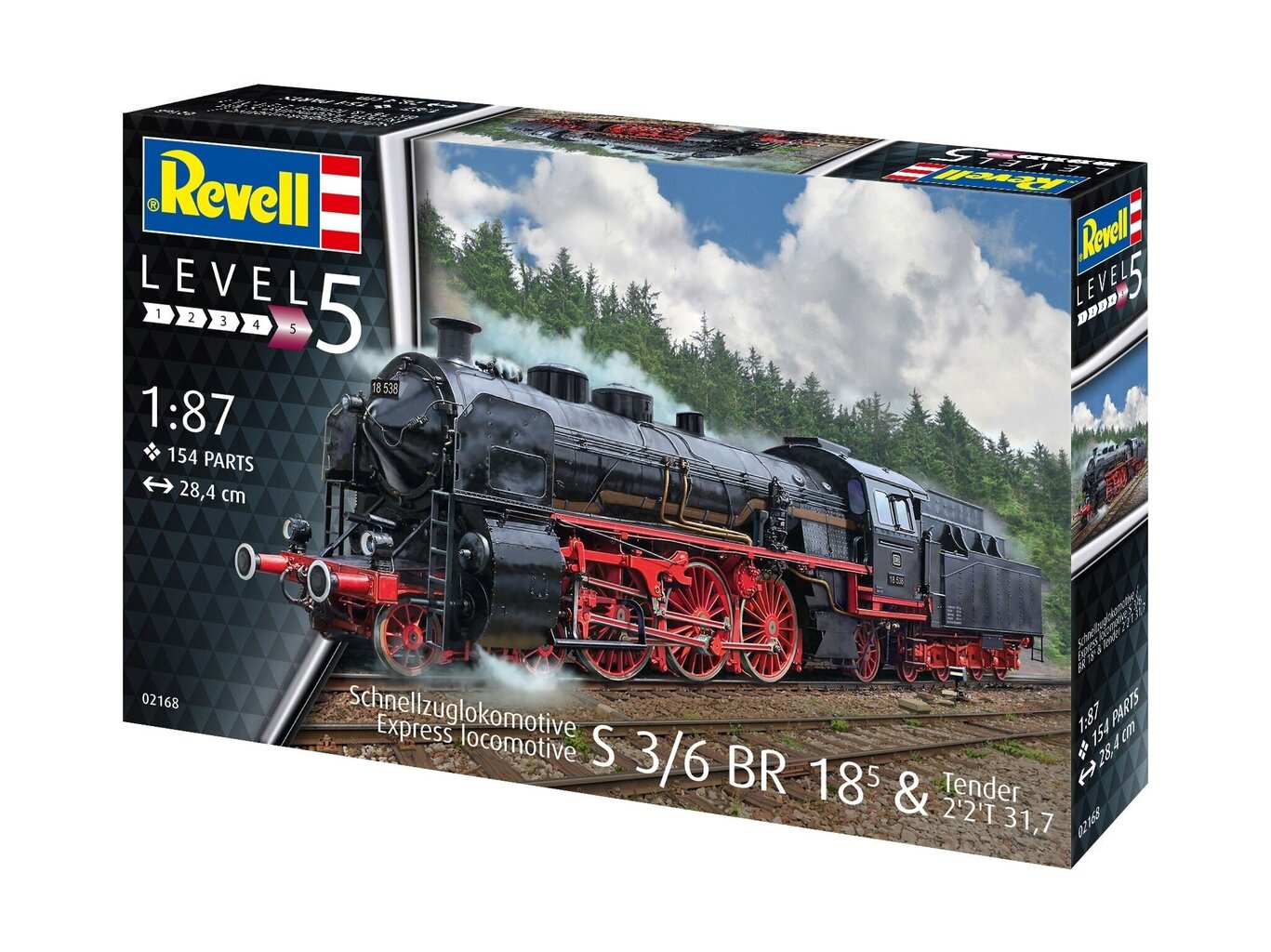 Revell - S3/6 BR18 express locomotive with tender, 1/87, 02168 цена и информация | Klotsid ja konstruktorid | kaup24.ee