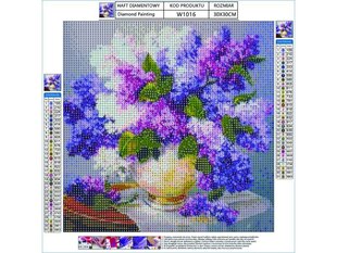 Teemant tikand, teemantmaal, teemant mosaiik, lilla kimp 30x30cm цена и информация | Алмазная мозаика | kaup24.ee