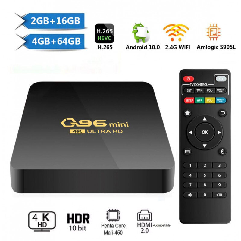 Multimeediumipleier Q96 Mini Plus, WIFI, 5G, Android 11.1, 64bit 4Gb + 32Gb, Smart TV, telekast цена и информация | Valvekaamerad | kaup24.ee